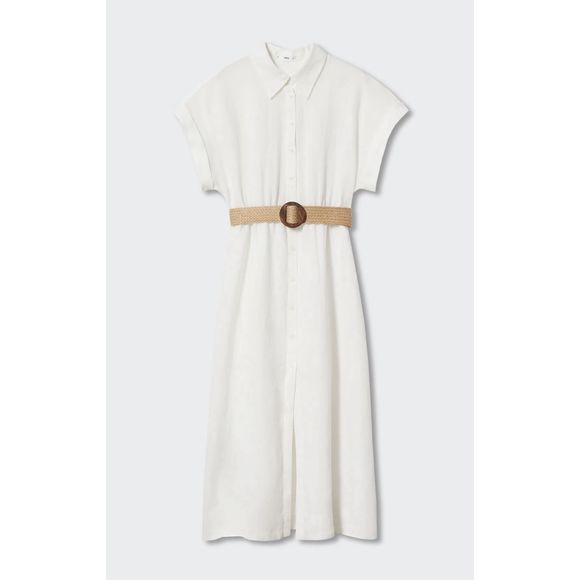 Mango Dresses & Skirts - Mango Linen Shirt Dress White Size 6